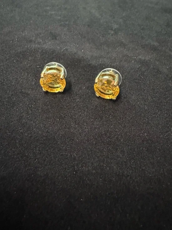 NWOT kate spade Golden Citrine-Color Faceted Stud Earrings - Picture 6 of 9
